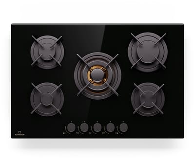 Klarstein Gaskookplaat 5-pits, Inbouw Gaskookplaat voor Binnen & Camper, 11000 W RVS Gaskookplaat, 5 Branders met SnapJet Branders, Moderne Inbouw Gasplaat, LPG,4 kW 51 cm - elektrische Ontsteking Aardgas - Gas Hob - Gas Kookveld