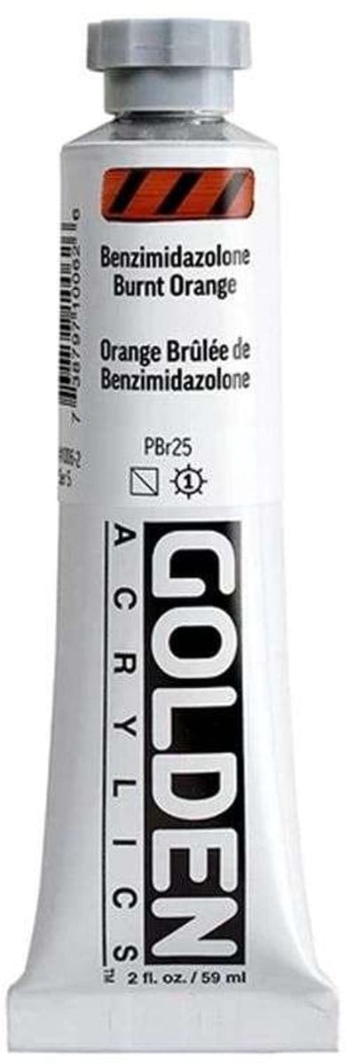 Golden Heavy Body Acrylverf Benzimidazolone Oranje Gebrand 59 ml