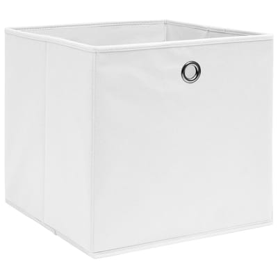 vidaXL - Opbergboxen - 4 - st - 28x28x28 - cm - nonwoven - stof - wit