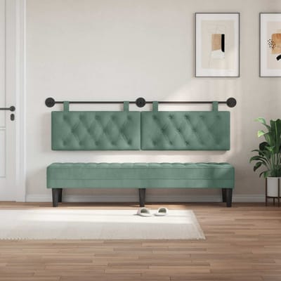 vidaXL - Hangend - hoofdbord - Zeegroen - Fluweel