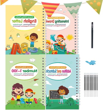 Schrijftrainingsboeken - Oefenboeken Leren - Kinderen Leren Schrijven - Magische Herbruikbare Groeven - 178 x 125 cm - Uniek