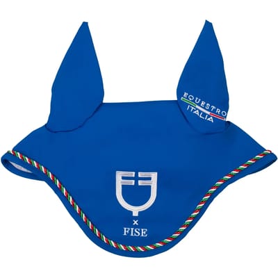 Korte hoofddeksel voor paard van materiaal met touw Equestro X Fise