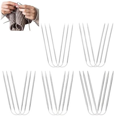 Haaknaalden, Tunesische haaknaalden met gekleurd plastic koord, Afghaanse haaknaalden voor dekens, tapijten, sjaals, truien (zilver)