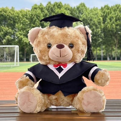 Cadeau de remise de diplôme Université doctorat master ours en peluche ours en peluche jouet en peluche cadeau imprimé cadeau pour camarades de classe 27Cm bear [high quality + customizable]