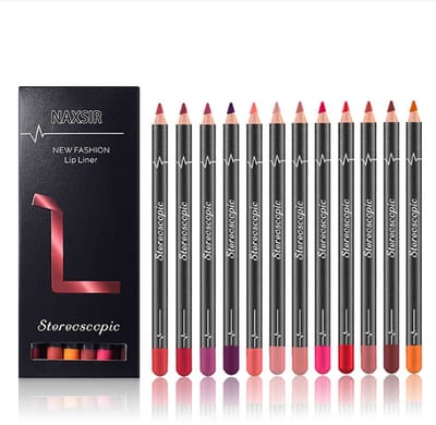 ​​NAXSIR 12 Kleuren Matte Lip Liner Set – Waterdicht & Lang Houdend