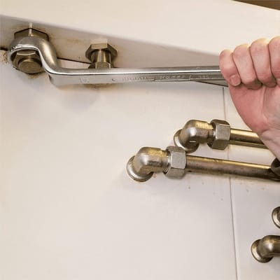 Dubbele ringsleutel - Steeksleutel - Vastzetten bouten - Ergonomisch profiel - 30 x 32 mm - Zilver