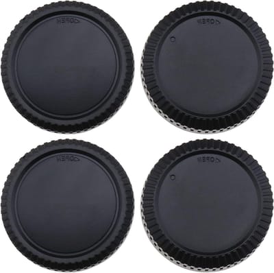 Camera Body en Lens Caps - Beschermkappen Set - Camera Beschermen - Duurzaam Plastic Materiaal - 2 Sets - Zwart