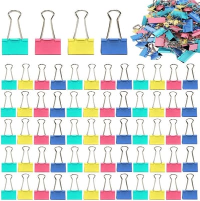 180 Stuks Vouwbare Paperclips en Metalen Binderclips, Kleurrijke Kantoorbenodigdheden voor Organisatie en Documentbeheer