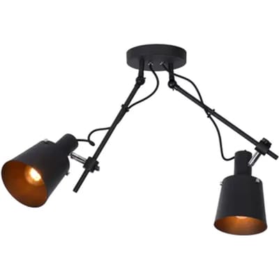 Lucide Plafondspot Quinny - 2xe27 - Zwart - Dimbaar - Staal