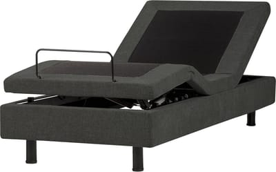 CASTELLAN - Eenpersoonsbed - Donkergrijs - 90 x 200 cm - Polyester