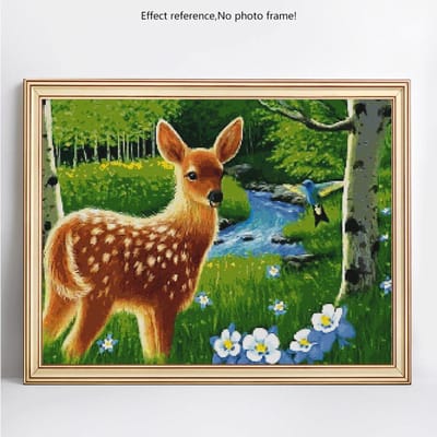 5D DIY diamant schilderij hert volledige ronde strass foto diamant borduurwerk 20X30 beige
