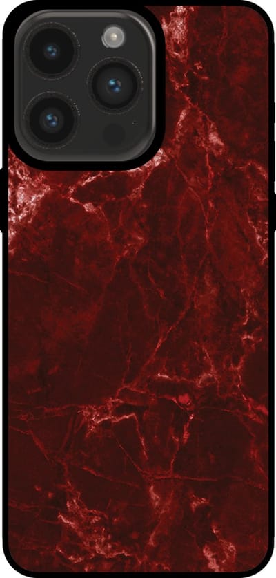 Smartphonica Telefoonhoesje voor iPhone 14 Pro Max met marmer opdruk - TPU backcover case marble design - Rood geschikt voor iPhone 14 Pro Max