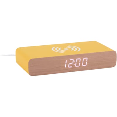 Karlsson Wekker Retro Flat Led - Heldergeel - 16.1x7.6x3cm - Scandinavisch - Wekker voor slaapkamer - Wekkers