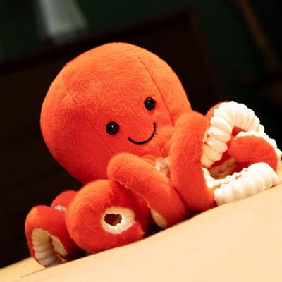 17cm Cartoon Octopus Pluche Pop met Lange Tentakels Kussen Simulatie Zacht Schattig Rode Octopus Pluche Speelgoed Huisdecoratie Cadeau Voor Kind about 17cm red