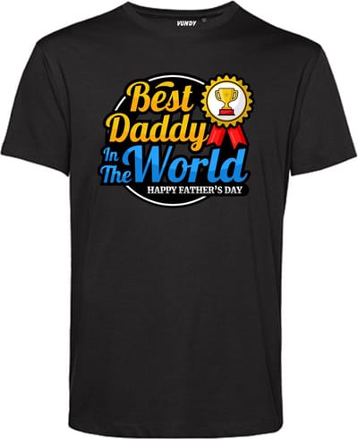 T-shirt Best Dad In The World | Vaderdag | Vaderdag cadeau met tekst | Vaderdag cadeau | Zwart | maat XS