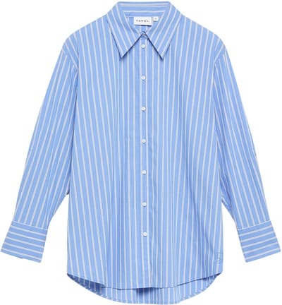 Oversized lange gestreepte popeline blouse dames COMMA