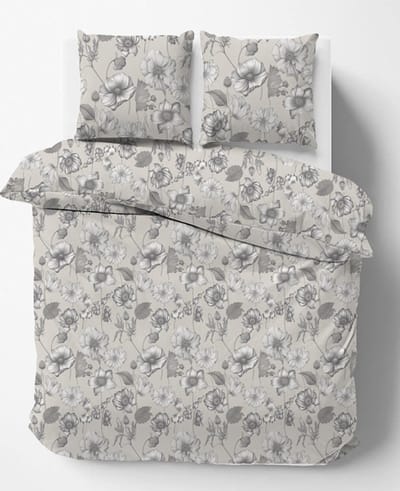 iSleep Dekbedovertrek Pleun - Eenpersoons - 140x200/220 cm - Beige
