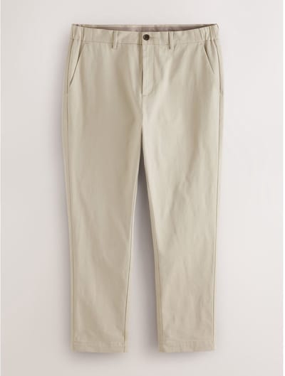 Next - Heren - N. Premium nette chino van een mix van katoen en TENCEL™-lyocell, met comfortabele tailleband en slanke pasvorm - Naturel