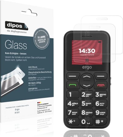 dipos – 2x Matte Pantserfolie geschikt voor Ergo R181 | 9H Screenprotector