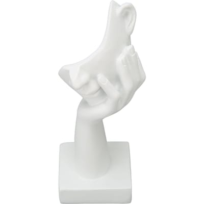Denker Gezicht Standbeeld Hars Gezicht Beeldje Tafeldecoraties voor Woonkamer Slaapkamer Kantoor white