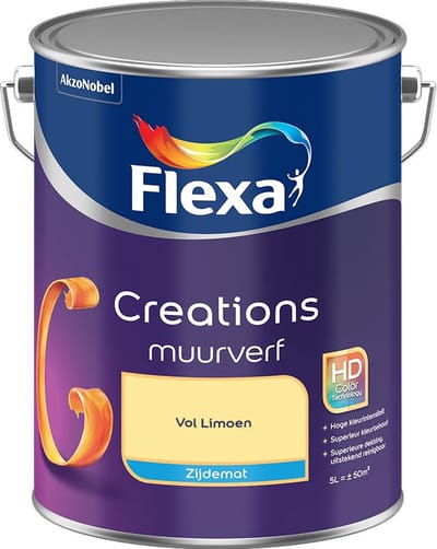 Flexa - Creations Muurverf Zijdemat - Vol Limoen - Mengverf - 5 L