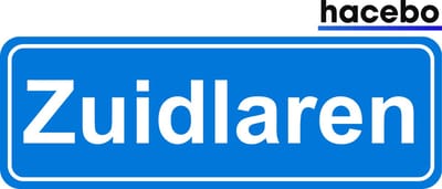 Hacebo - Plaatsnaam Sticker - 29x10 CM - Zuidlaren sticker - Verkeersborden sticker - grappige cadeaus - Zuidlaren