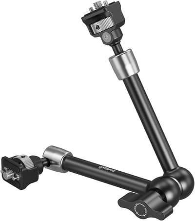 11'' Magic Arm met 1/4"-20 Schroeven en Veerbelaste Pinnen, 1.5kg Draagvermogen, 360° Dubbele Balhoofden voor Camera's, Lampen en Monitoren