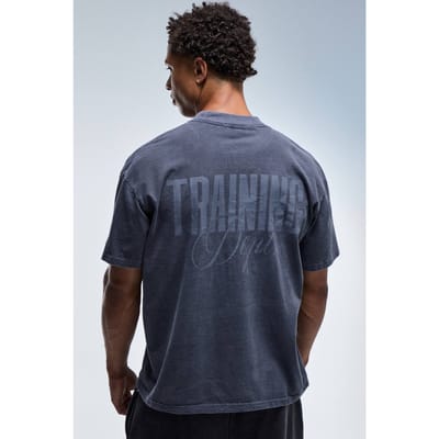 Training Dept Oversized Gewassen T-shirt Met Verlengde Hals | Navy | Size Small