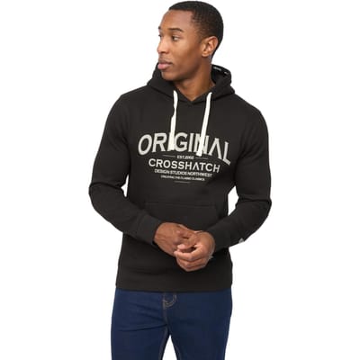 Crosshatch Heren Vintarge Hoodie (Zwart)
