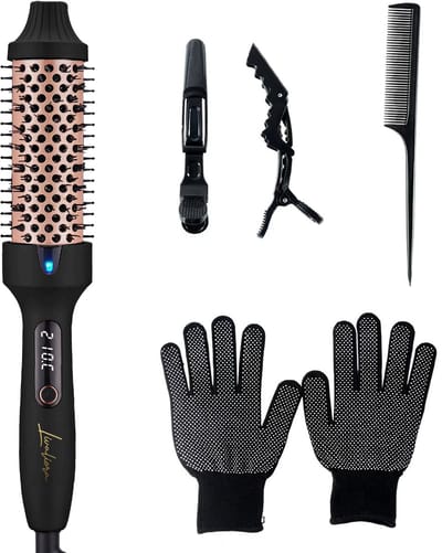 Livaliora® Thermal Brush – Keramische Krul & Stijlborstel – Fohnborstel & Blowout Airstyler – Zwart – Negatieve Ionen
