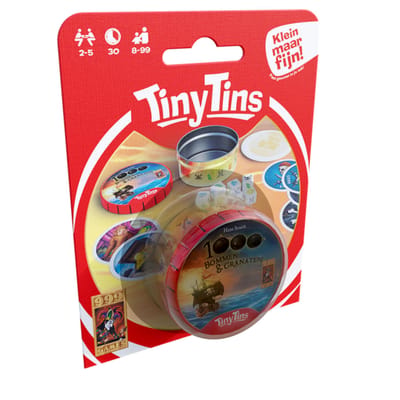 999 Games - Tiny Tins: 1000 Bommen en Granaten - Een grote buit in een klein schatkistje! - Reisspel - Familiespel - Klein cadeautje