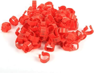 Dailygoods- Kippenpootringen 100 Stuks - Genummerde Ringen - Identificatiebanden - Duurzaam Materiaal - Eenvoudig Clipontwerp - Herbruikbaar - Pootbanden
