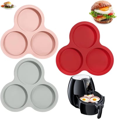 Kookring - 3 stuks - Eivorm - Ei Ringen - Air schimmel - Siliconen Air Fryer Ei Pan - Hittebestendig - anti-aanbak - luchtfriteuse eivorm - Kookringen - Bakringen - Hamburgerringen - Eierringen
