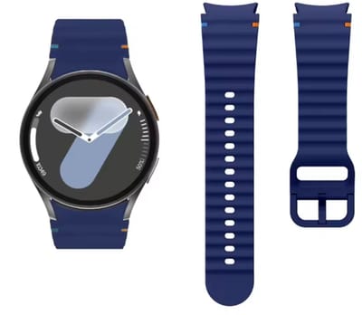 Blauw siliconen bandje geschikt voor Samsung Galaxy Watch 7 - Galaxy watch 6 classic en 5 pro 40 en 44mm - Donkerblauw - Siliconen - CHPN
