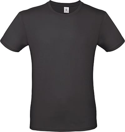 2-Pack herenshirt '150' met ronde hals B&C Collectie Pure Black maat XS