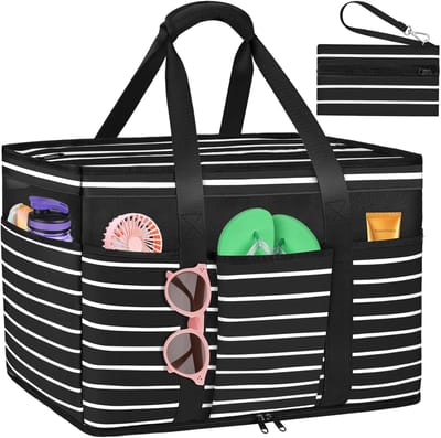 Unyqoos® Ruime Zomerstrandtas met Ritssluiting en Waterdichte Opbergruimte voor Dames en Gezin