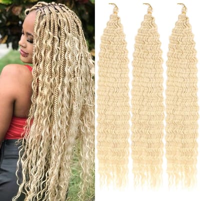 3-Pack Ocean Wave Krul Haar 24 Inch Curly Twist Vlechten Synthetisch Haarverlenging voor Vrouwen