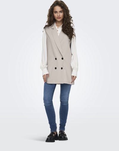 JDY - JDYGEGGO LIFE S/L LONG WAISTCOAT JRS - Dames - Vesten