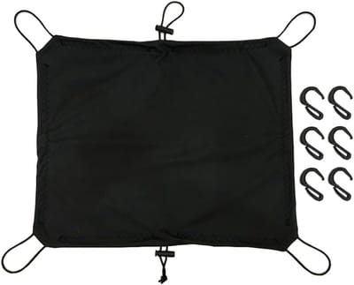 Bagagenet voor motorfietsen - Zeer elastisch en waterdicht - Elastisch net van 42 cm x 60 cm - Met haken, geschikt voor helmen, bagage, fietsen en motoraccessoires.