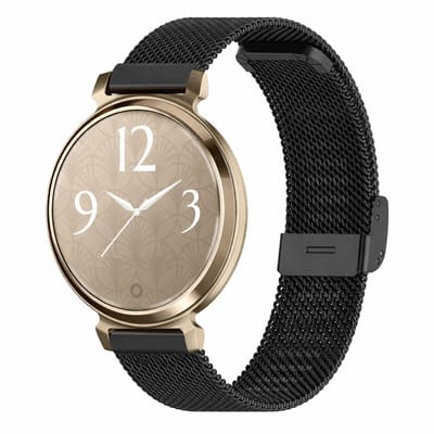 By Qubix - Milanese bandje met klemsluiting - Zwart - Geschikt voor Garmin Lily 2