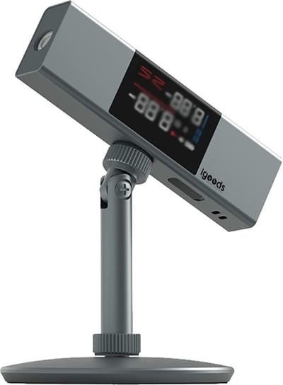 Igoods Waterpas Met Laser - Kruislijnlaser - Gradenboog Liniaal - 2 In 1 Dubbele Laser - Met Statief