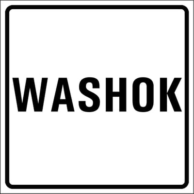 Washok sticker, wit zwart 150 x 150 mm