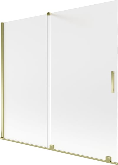 Mexen Velar badwand 2-delige schuif 170 x 150 cm, ijsbloem, goud - 896-170-000-31-50