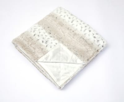 Fleece deken Sneeuw Luipaard - fleece plaid - 150 x 200 - super zacht - 280 gsm - luxe