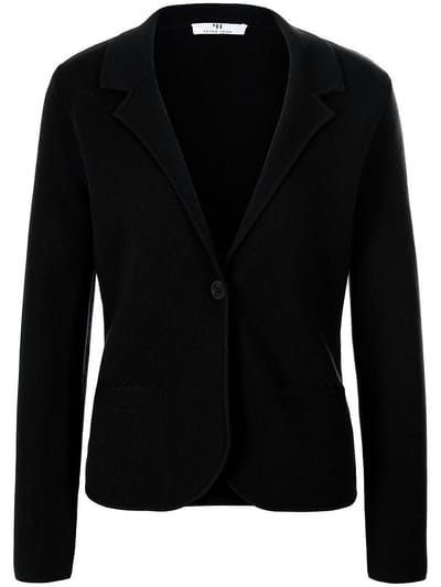 Tricotblazer reverskraag Van Peter Hahn zwart