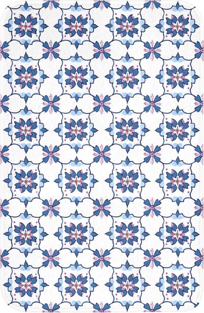 WC mat 40x60 cm - Antislip - Modern - Patroon - Blauw - Roze - Toiletmat - Vloermat - Douchemat - Toilet tapijt - Toiletmatten