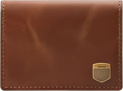 FOSSIL Leren Kaarthoes Hayes Card Bifold Brown Bruine