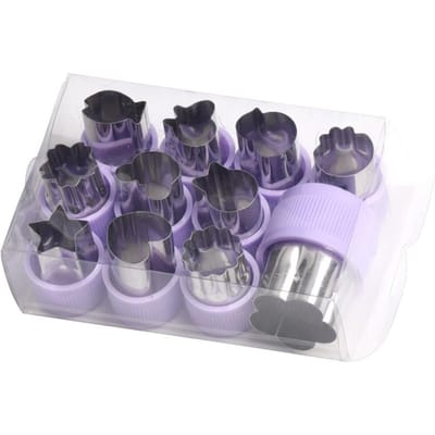 4/5/10/12/14 Stuks Roestvrij Staal Vormgevende Snijvorm voor Groenten en Fruit Vruchtensalade Maken Snijder Groente en Fruit Embosser 12pcs