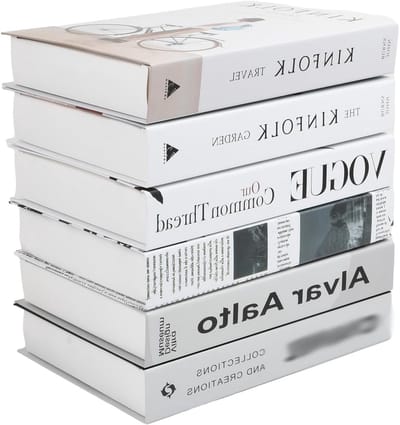 Allecto Plus - 6-delig decoratief kunstboekenset voor sfeervolle display thuis. Opvouwbaar en stapelbaar voor moderne tafel- en plankdecoratie.