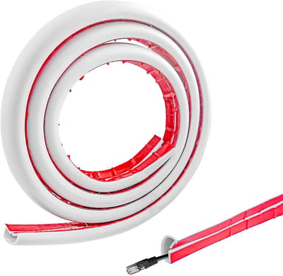 Flexibele kabelgoot van 1 m, zelfklevend PVC, 16 mm x 10 mm, voor vloer- en wandmontage, kabelbeheer en bescherming